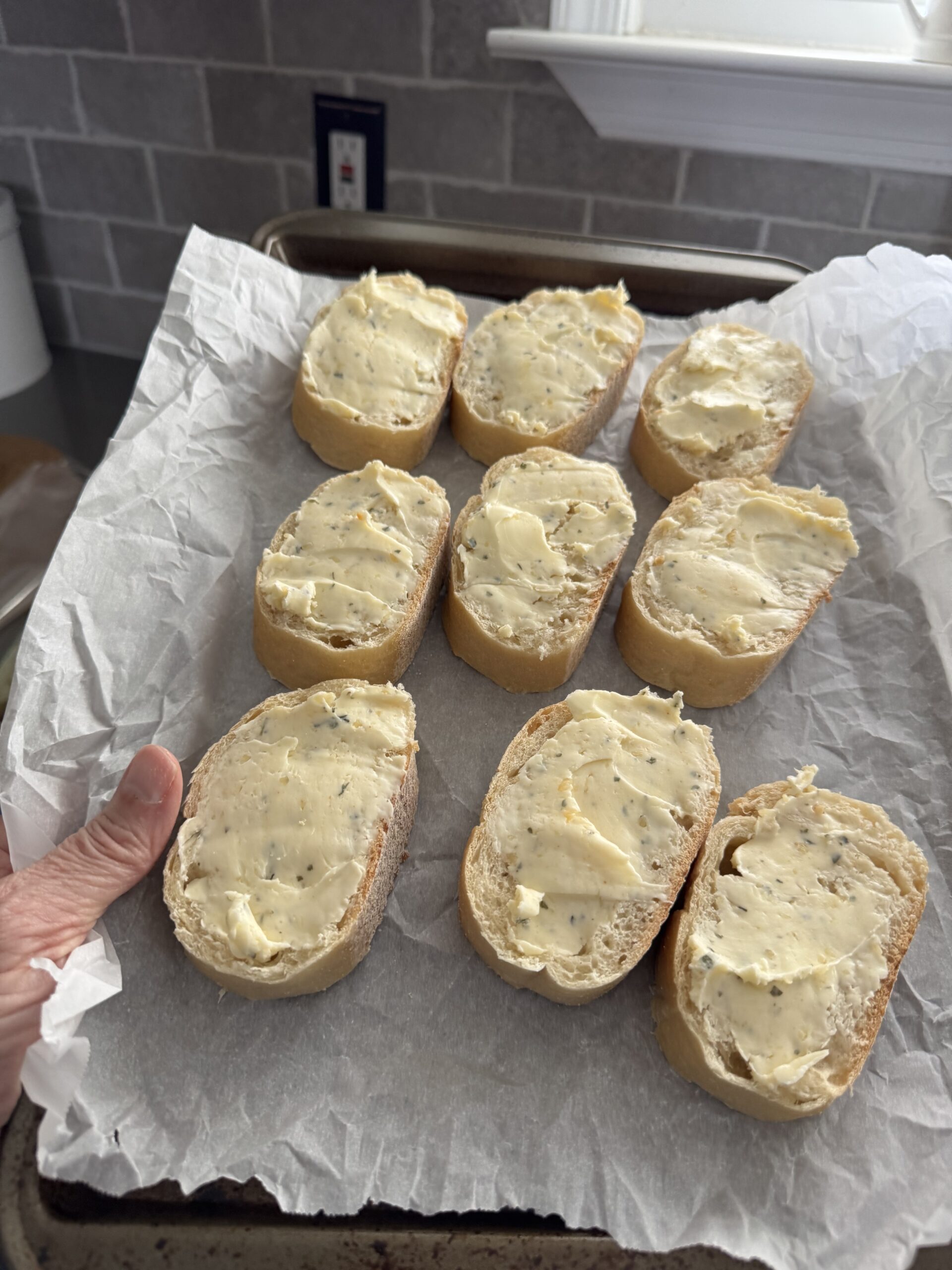 Ready to freeze homemade garlic bread